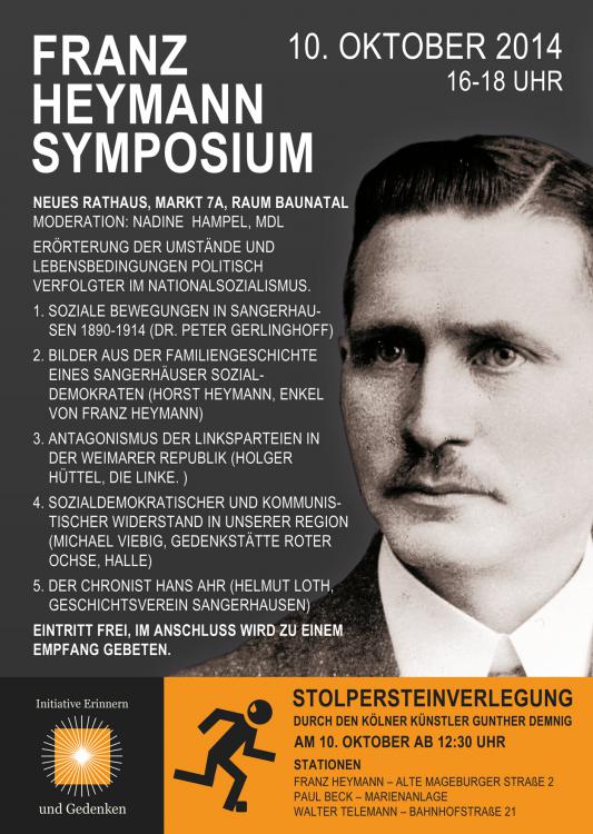 Franz Heymann Symposium und Stolpersteinverlegung