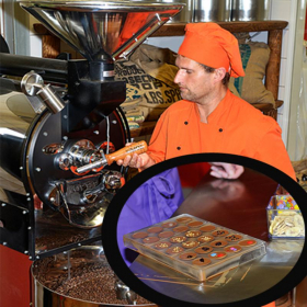 SCHOKOLADENTALER GIEßEN & KAFFEE RÖSTEN in der Erlebniswelt Goethe Chocolaterie